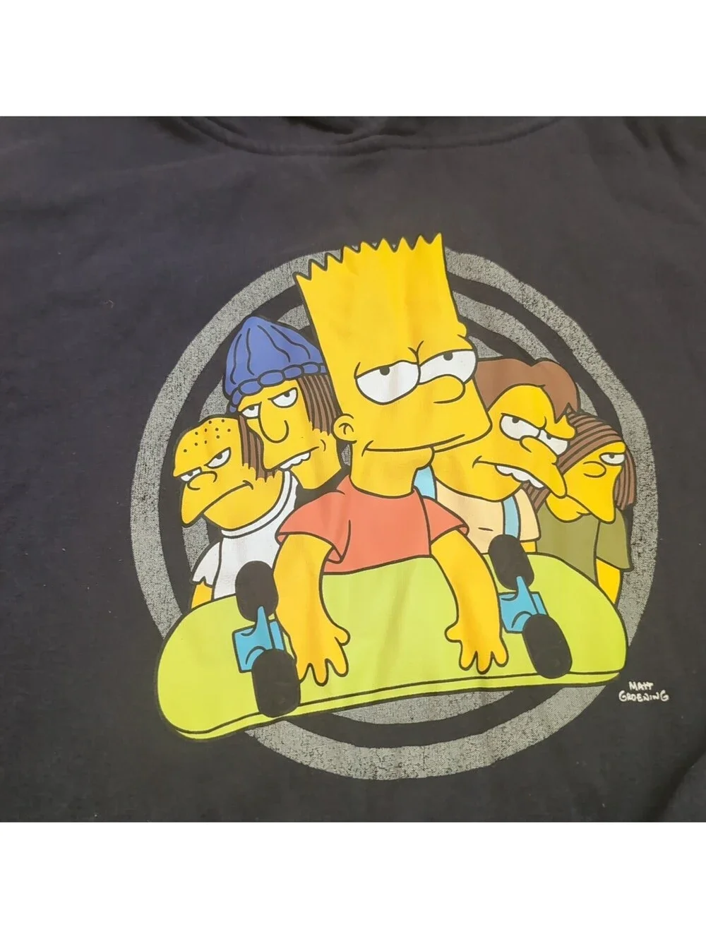The Simpsons Old Navy Youth Hooded Sweatshirt Size XL Blue Bart Skateboard